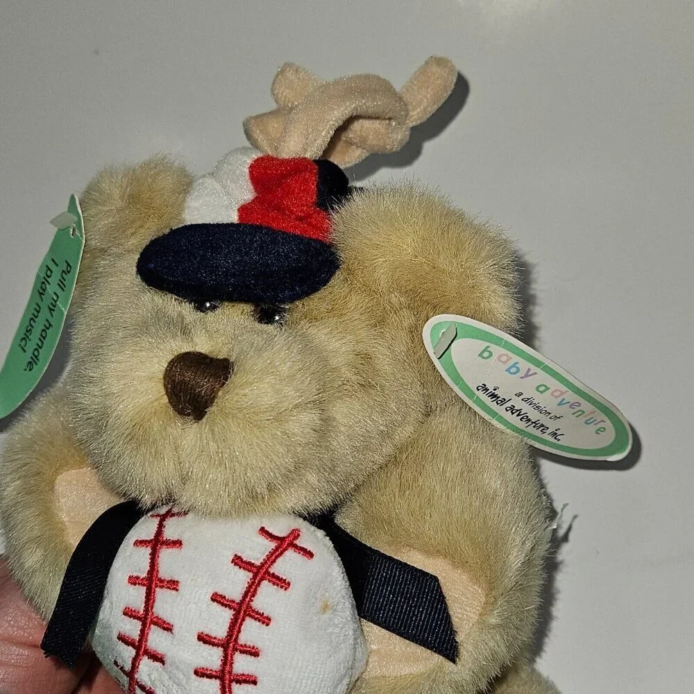 VTG Animal Baby Adventure Teddy Bear Plush Music Take Me Out To Ballgame READ